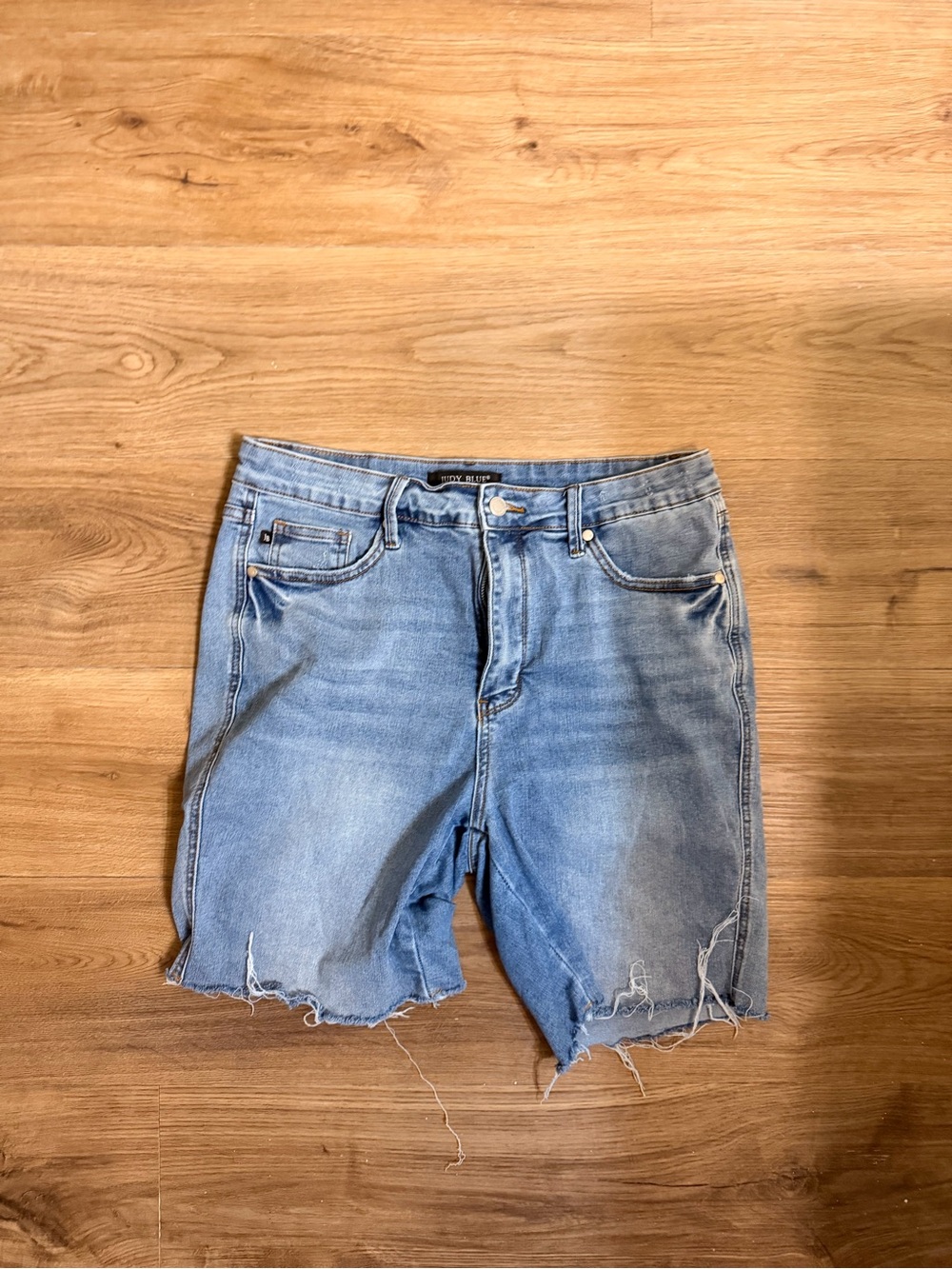 Judy Blue Light Blue Distressed Denim Shorts